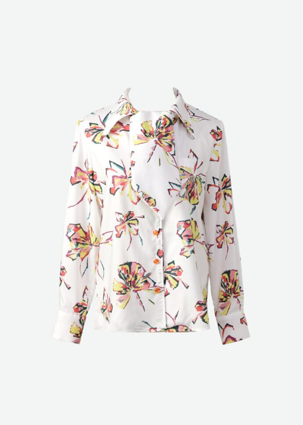 アスコットタイ付きブラウス ホワイト